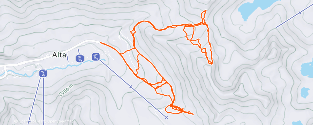 Map of the activity, Ski
