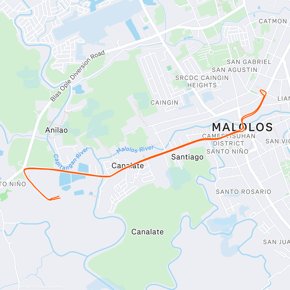 Map of the activity, Simbang Gabi Ride