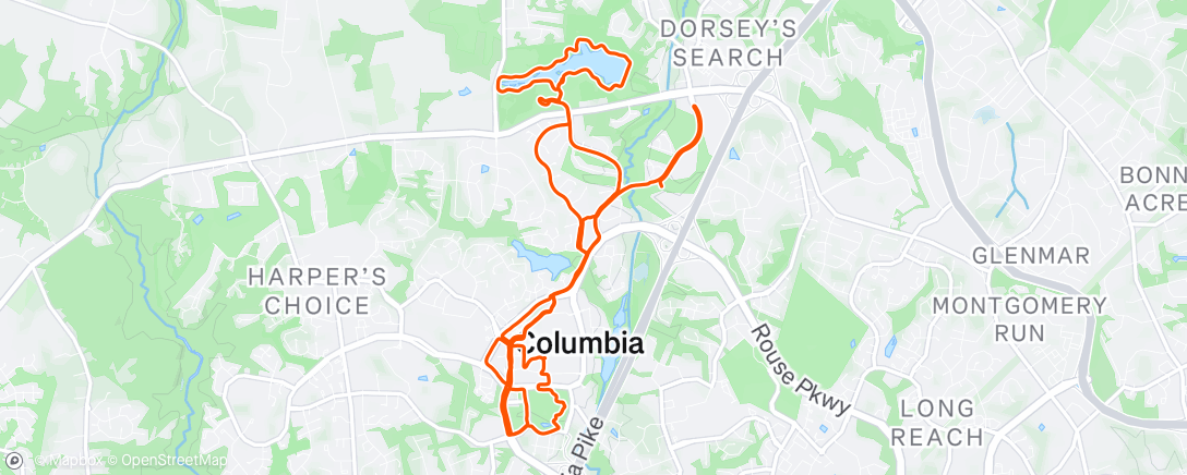 Map of the activity, Lunch Run