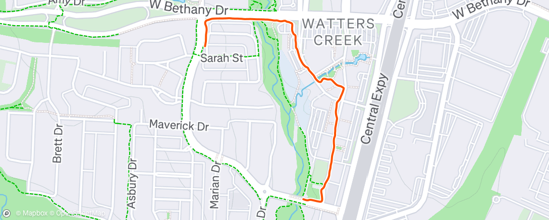 Map of the activity, Evening Walk