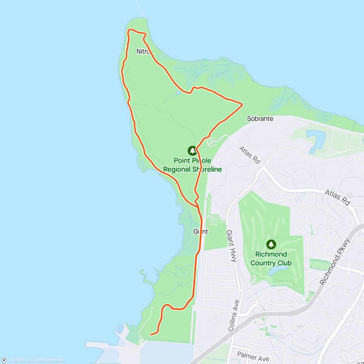 Map of the activity, I ❤️ pt Pinole