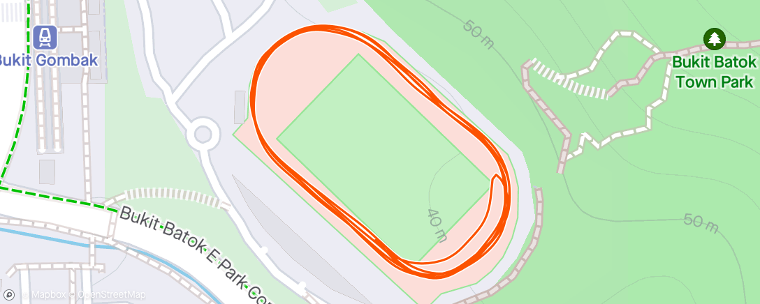 Map of the activity, MR25 SpeedWork Tuesday ~ Warm Up
