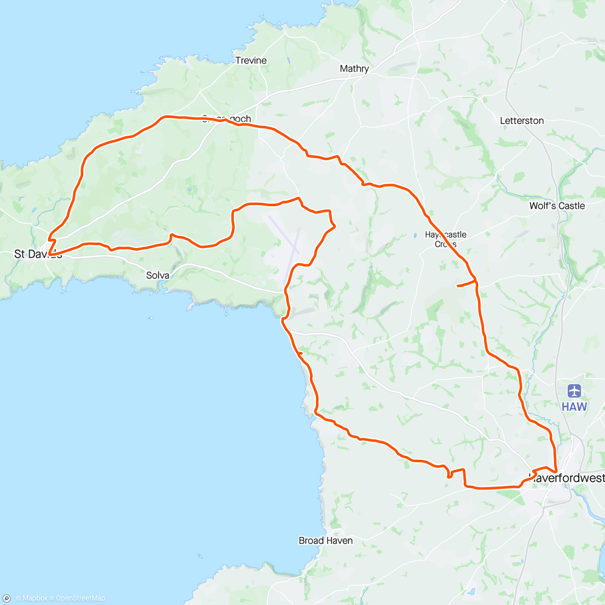 Map of the activity, 🌞 Pembs ride with Mike