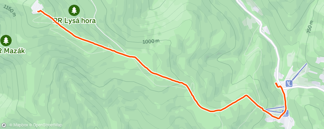 Map of the activity, Afternoon Run
