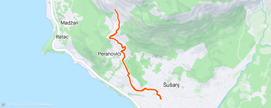 Mapa de la actividad, Hiking