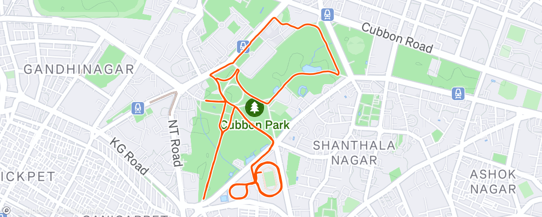 Map of the activity, Endurance run with Shamik