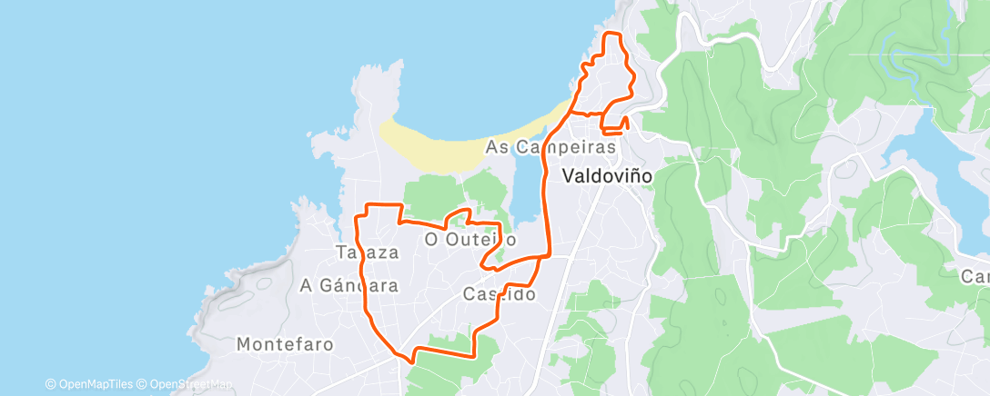 Map of the activity, Bicicleta de montaña por la tarde