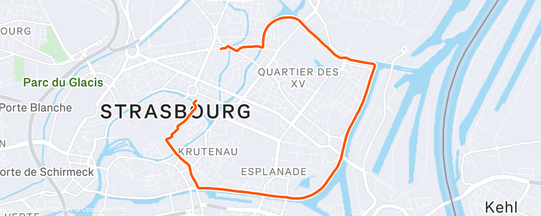 Карта физической активности (Course à pied le midi)