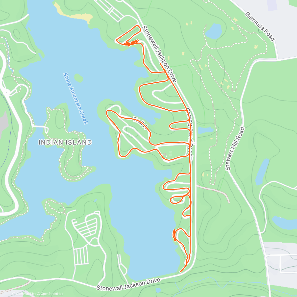 Map of the activity, Ride around the campground