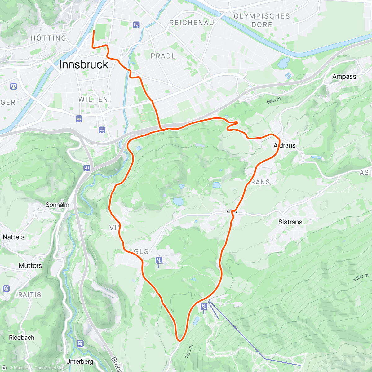Карта физической активности (Zwift - Z3 FTP Z5 ramps in Innsbruck)