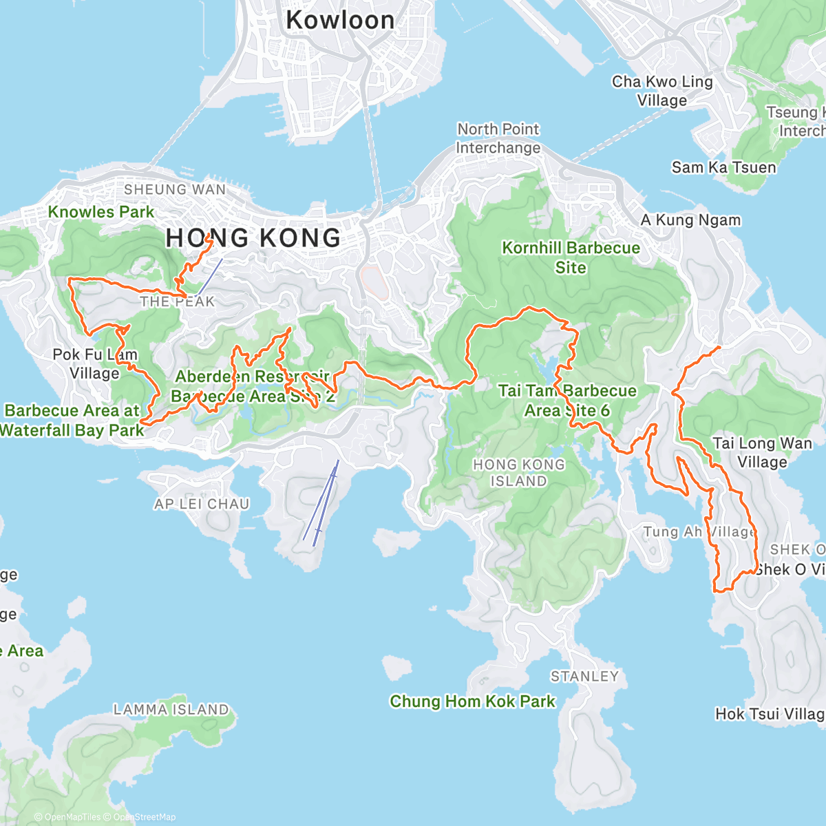 Map of the activity, Morning Hike
