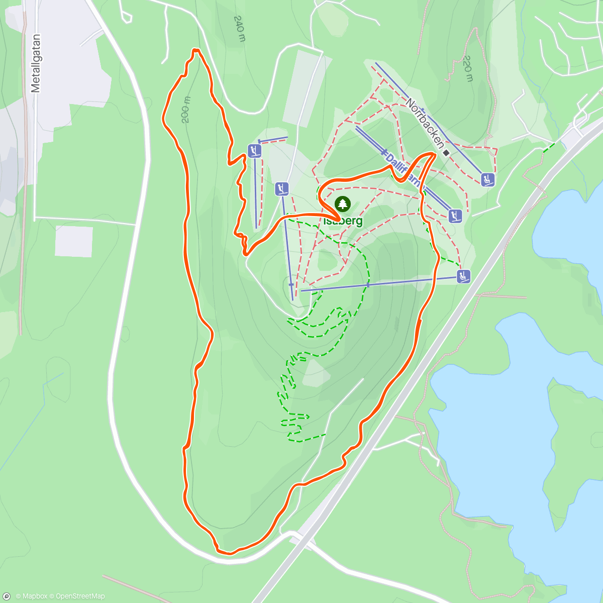 Map of the activity, Isaberg extreme cykel 🥈