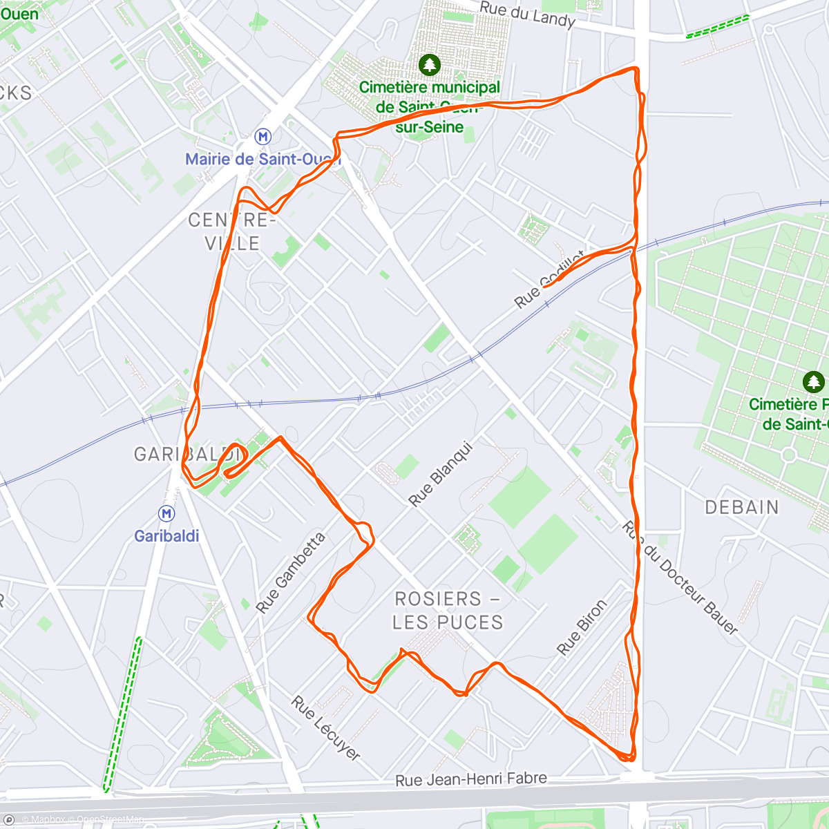 Mapa de la actividad, Course à pied matinale