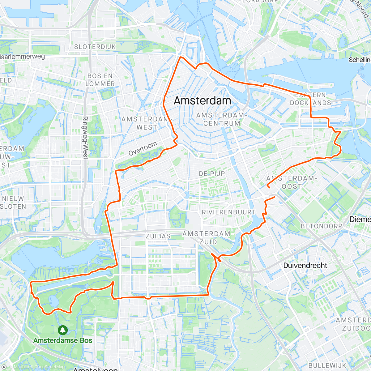Map of the activity, Casual Ride