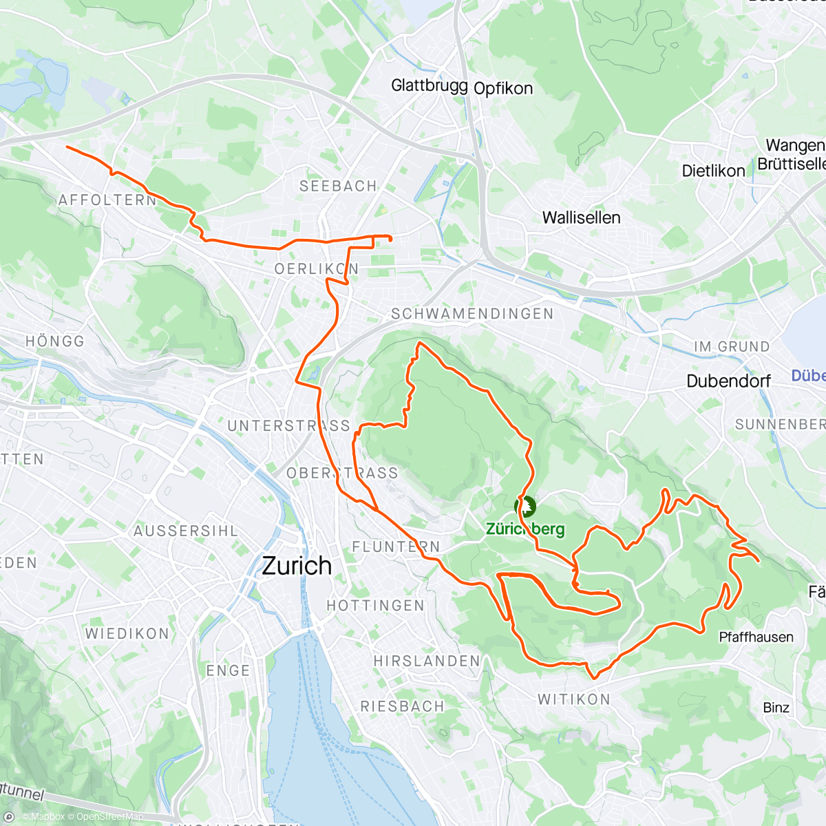 Karte der Aktivität „MTB Adlisberg”