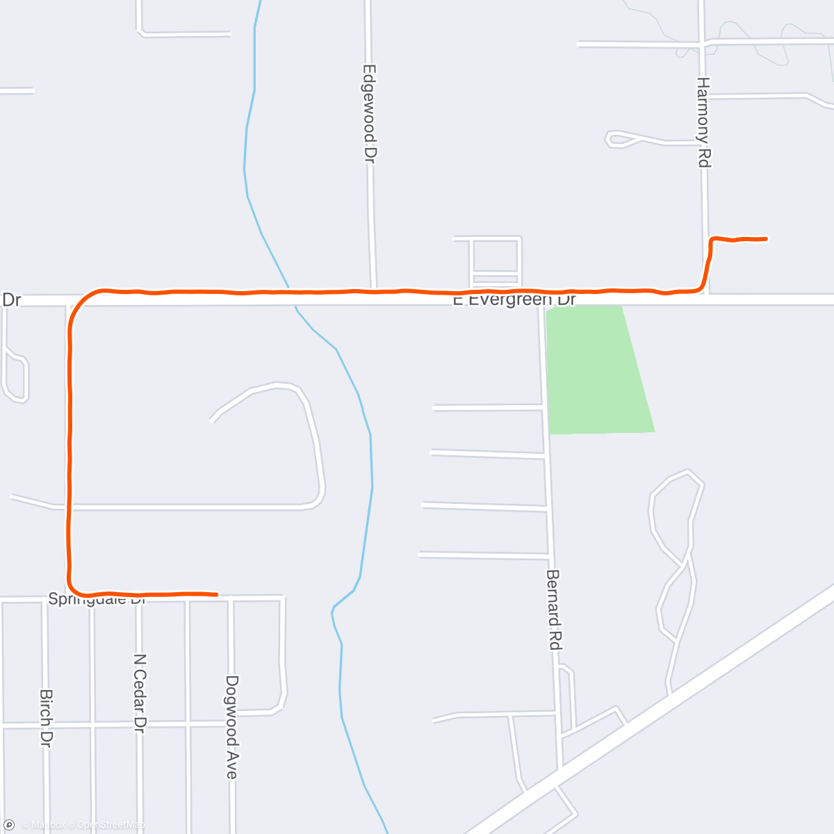 Map of the activity, Walk home from charity and Justin’s