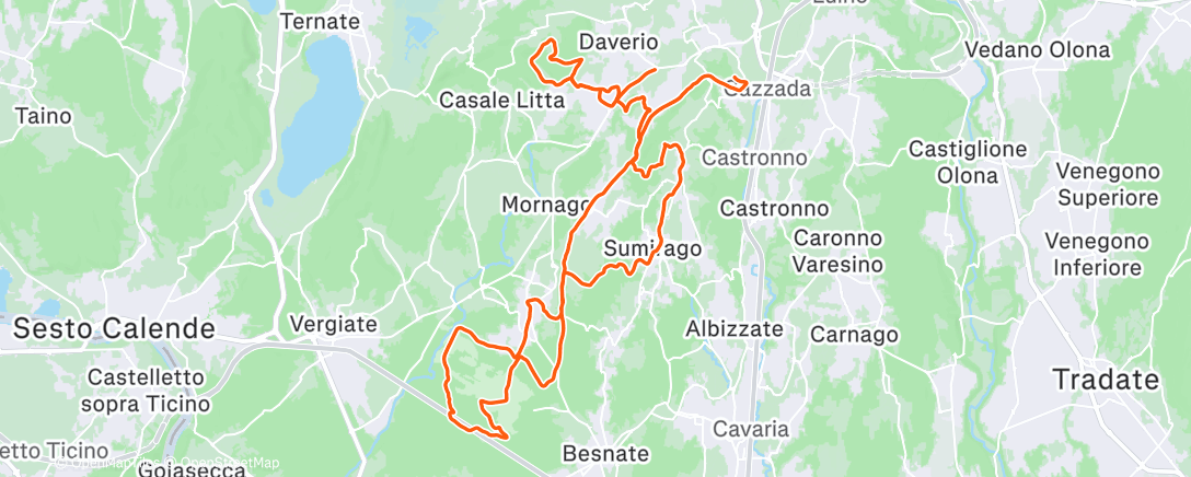 Map of the activity, Morning Ride