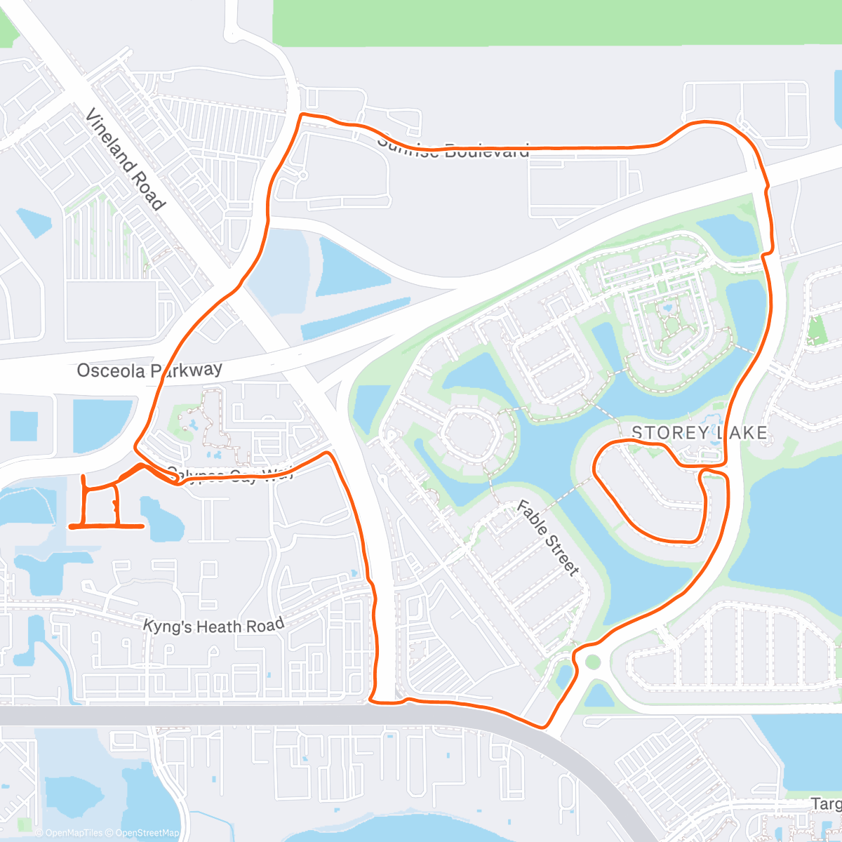 Map of the activity, Lunch Run