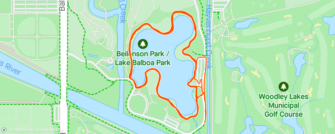 Map of the activity, Happy Purim day! Looping around balboa lake getting ready for silver moon