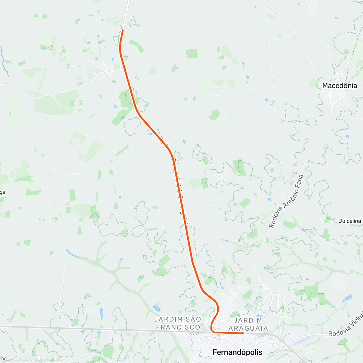 Map of the activity, Pedalada vespertina