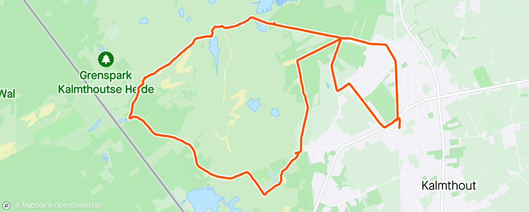 Mapa de la actividad, wandeling op de Kalmthoutse Heide