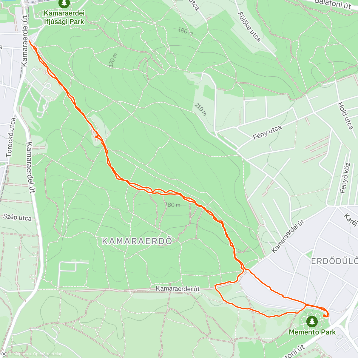 Map of the activity, Forest hike