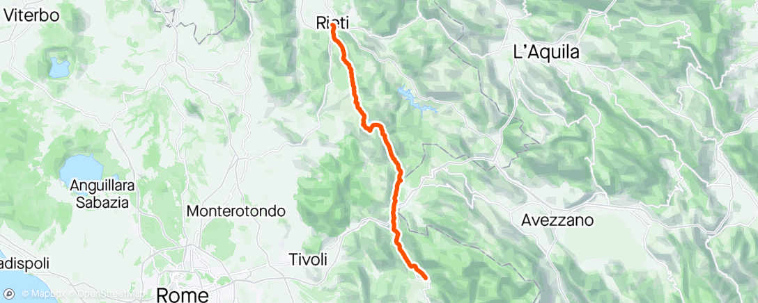 Map of the activity, Rieti Subiaco