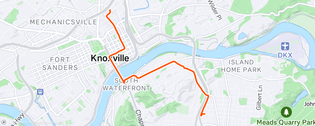 Map of the activity, Evening Ride