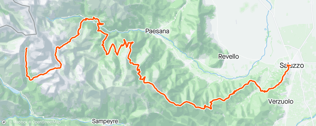 Map of the activity, 100 miglia del Monviso - DNF