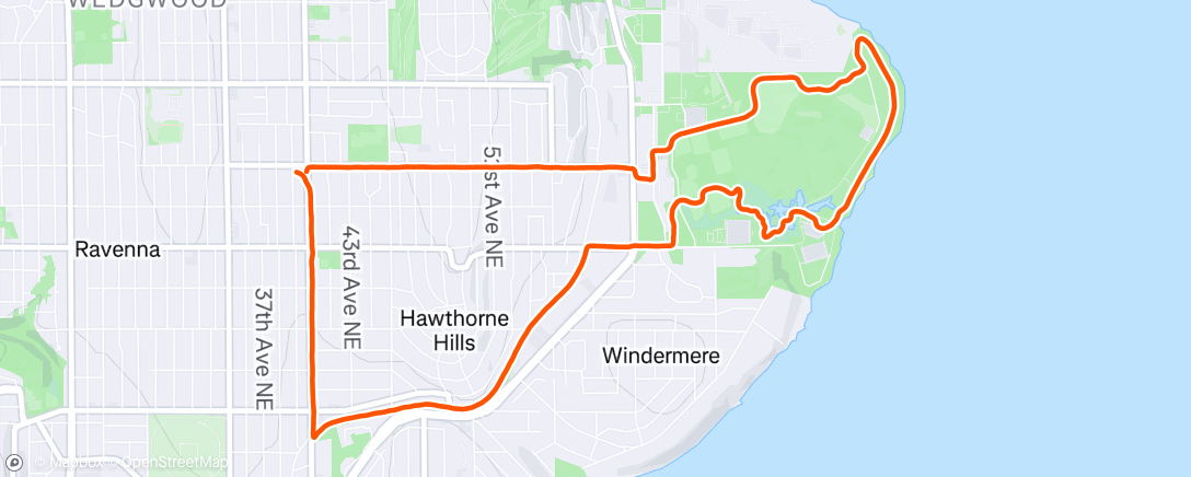 Map of the activity, Afternoon Run