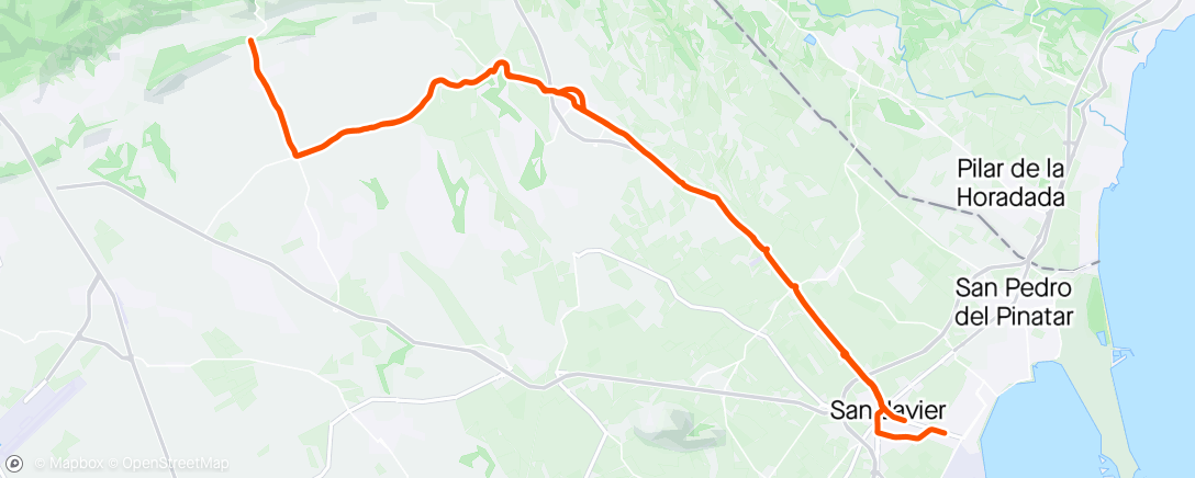 Map of the activity, Hasta el Garruchal por la vieja carretera de Sucina recientemente parcheada.