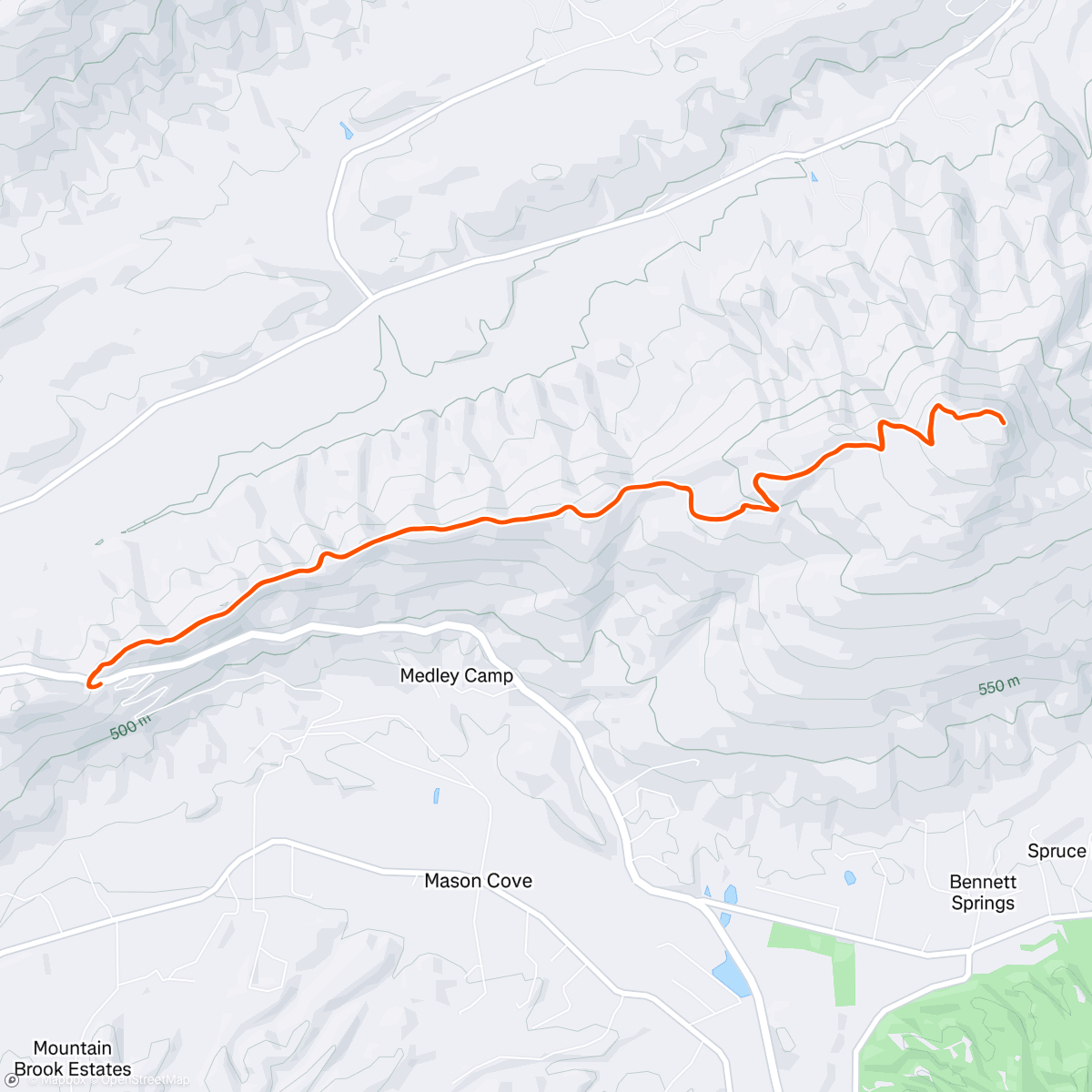 Map of the activity, Morning Hike