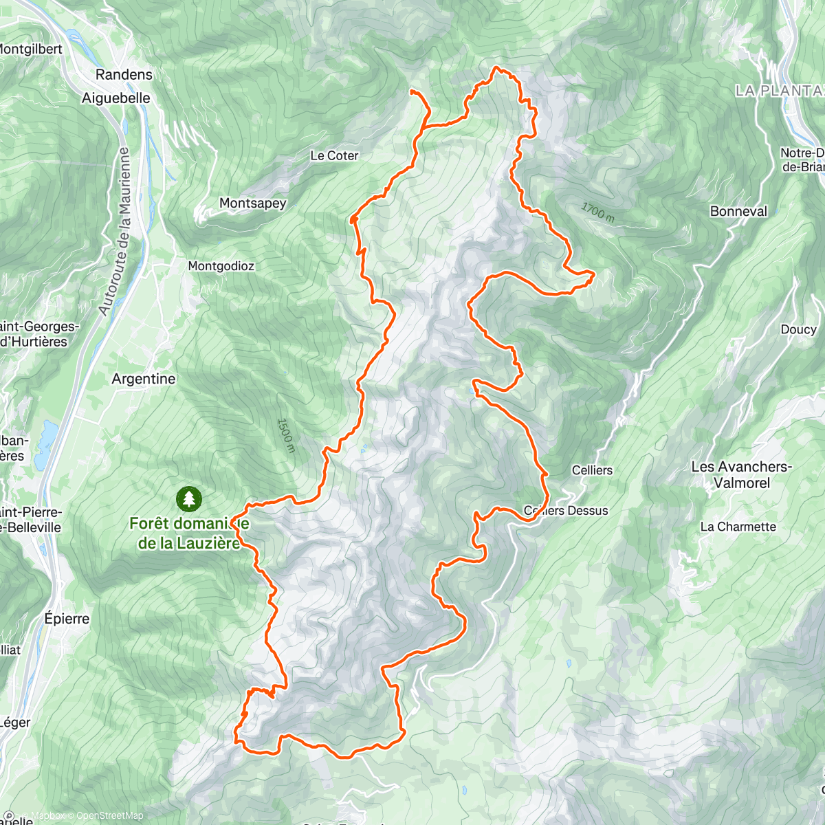 Mapa da atividade, Tour de la Lauzière 🌞