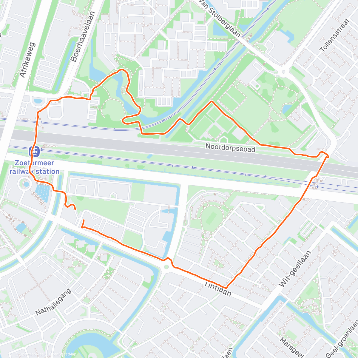 Карта физической активности (Middagwandeling)