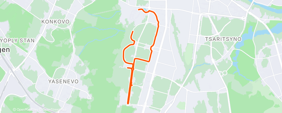 Map of the activity, Evening Run