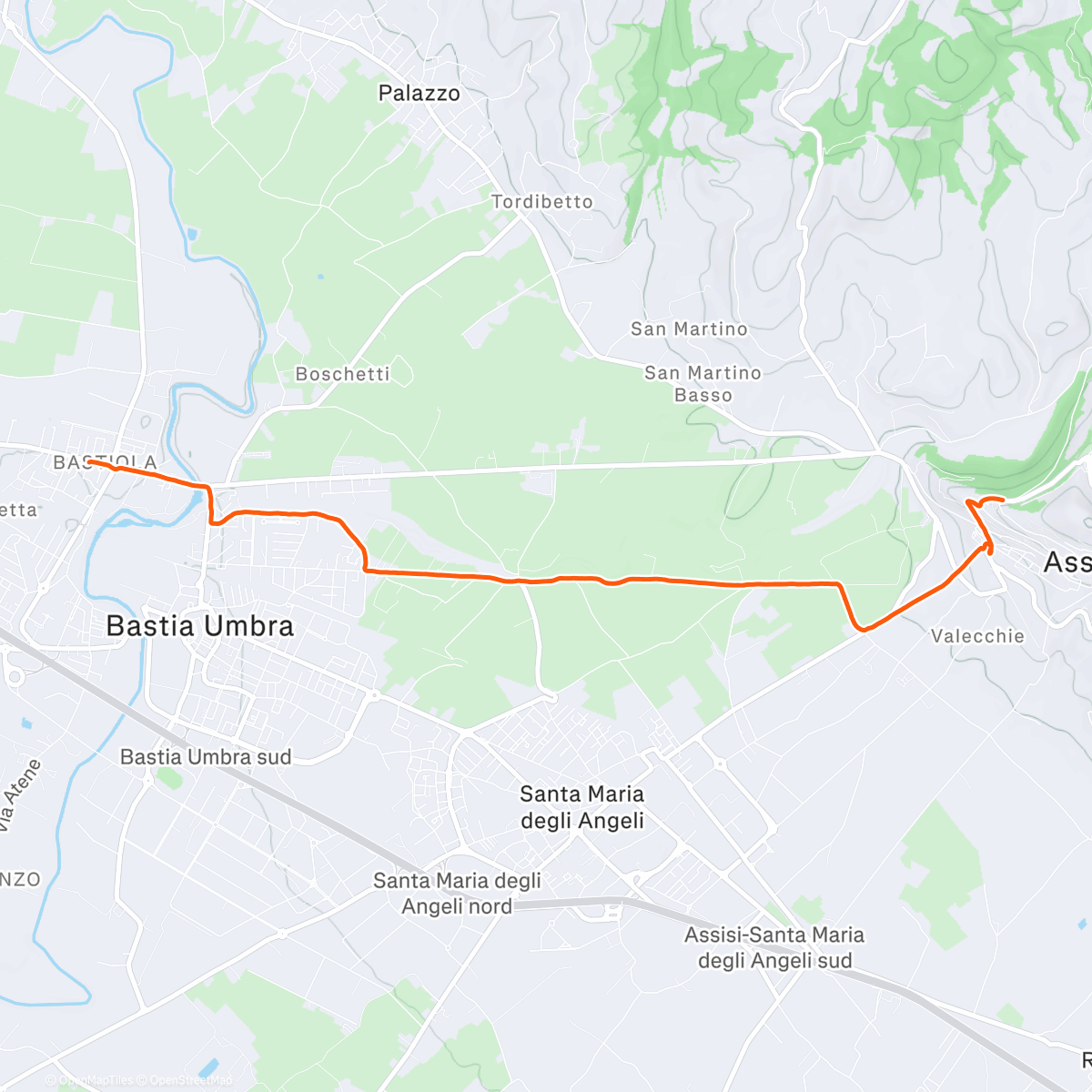 Map of the activity, Corsa pomeridiana