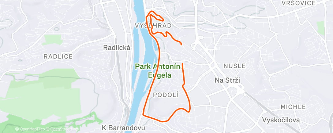 Map of the activity, Night Run