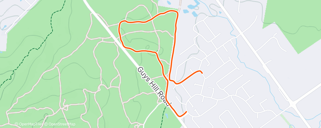 Map of the activity, Evening Walk