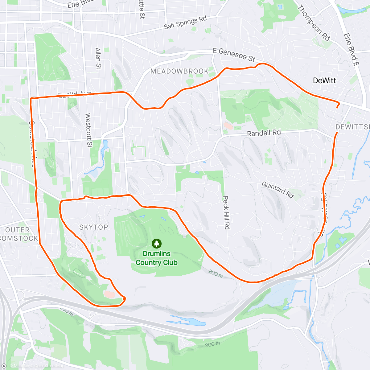 Map of the activity, Back on two: pavement ride with a side of trail