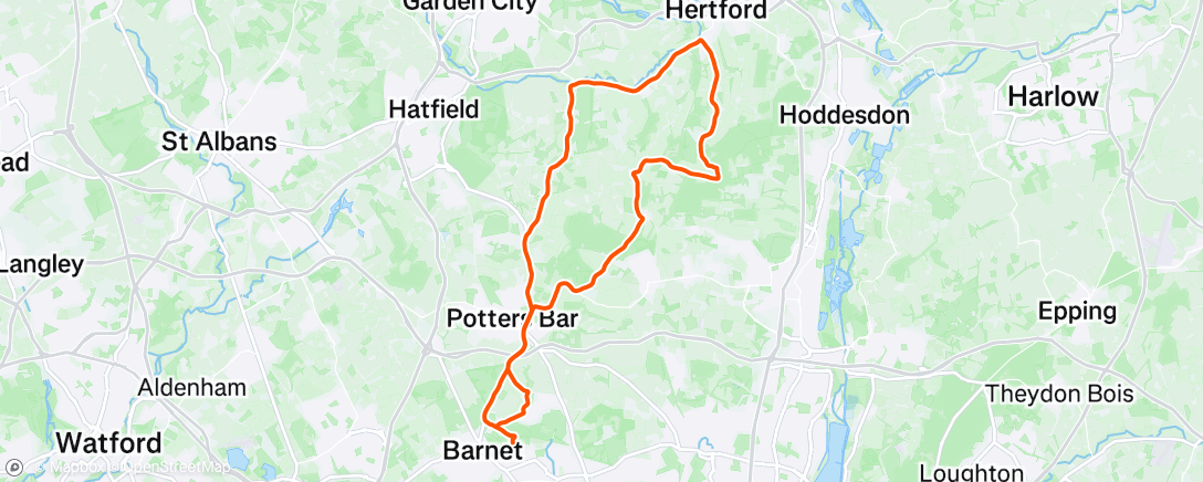 Map of the activity, Afternoon Ride