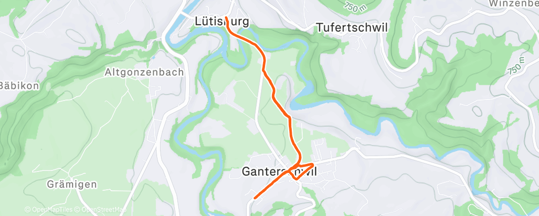 Map of the activity, Afternoon Hike