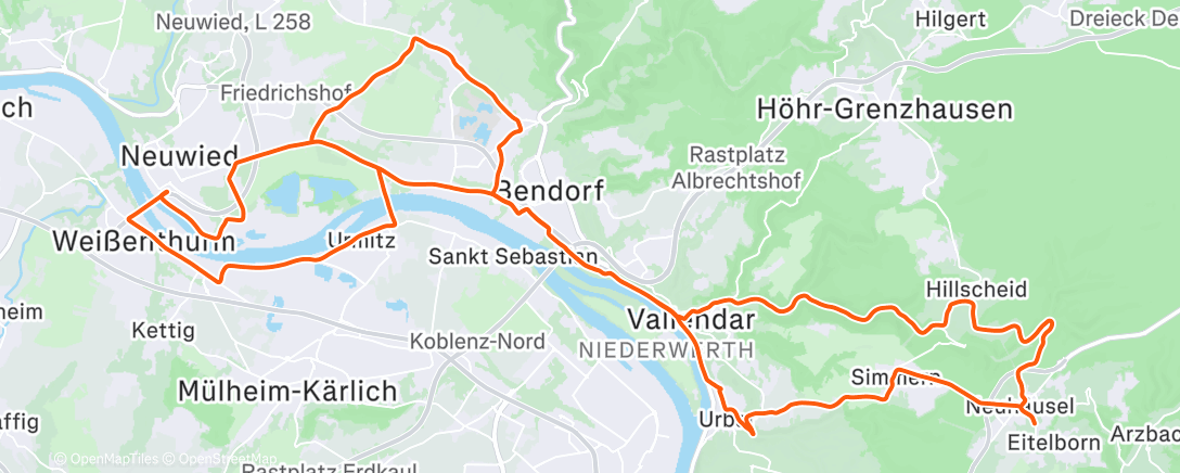Map of the activity, Fahrt am Morgen