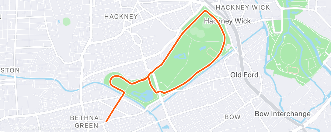 Map of the activity, Post-race / post-physio easy (surge km 5)