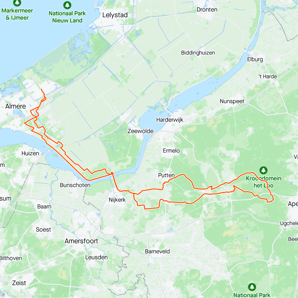 Mapa da atividade, Gravel Veluwe