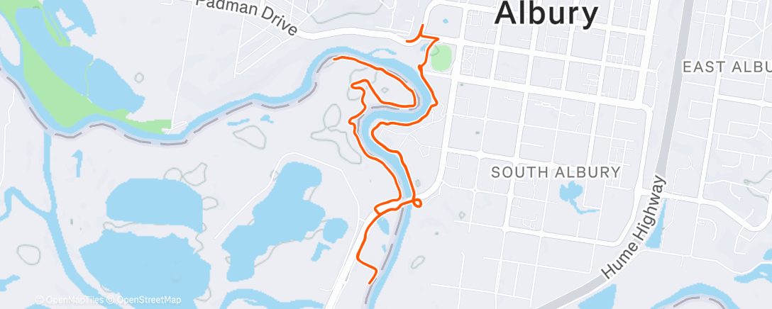 Map of the activity, Morning Run