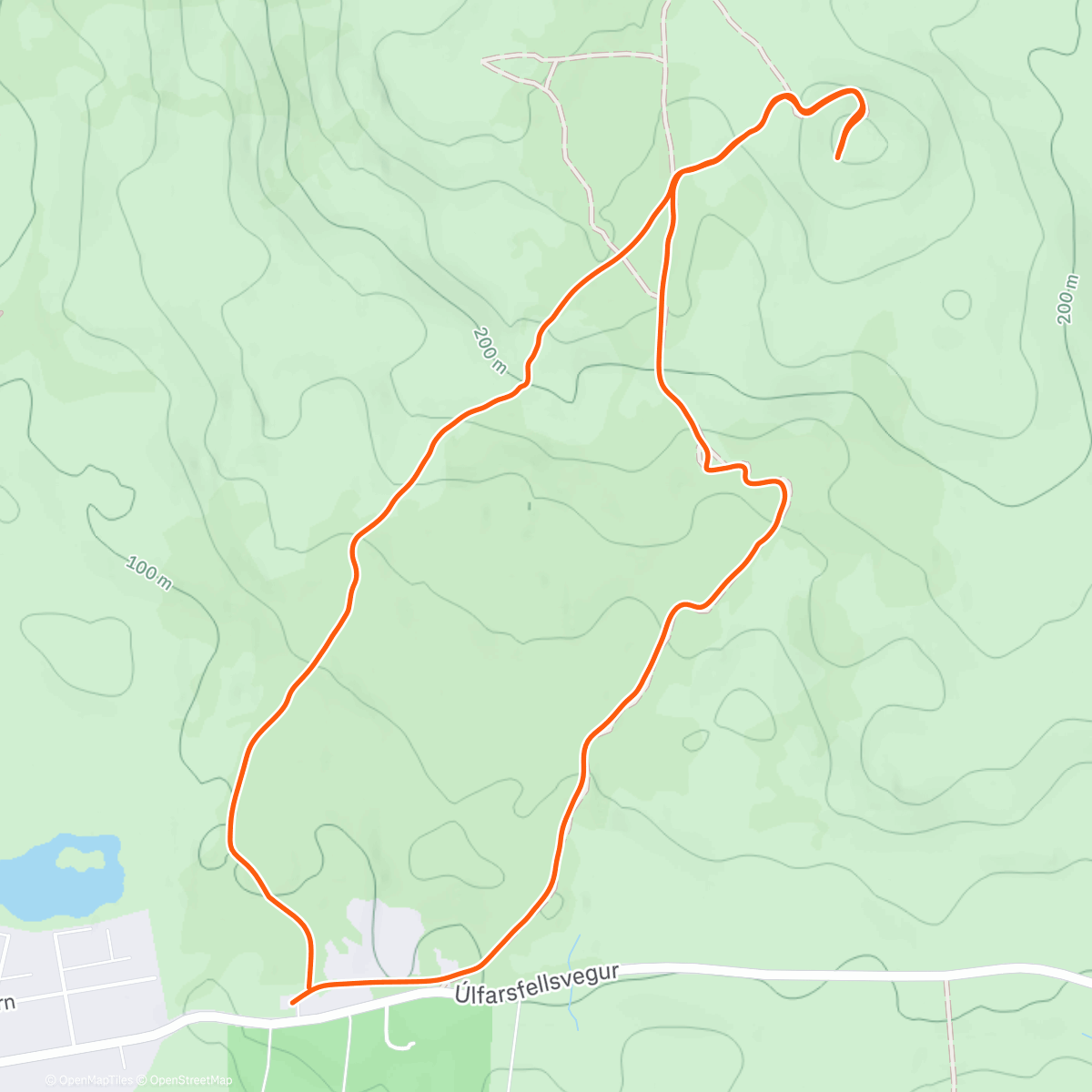 Map of the activity, Úlfarsfell