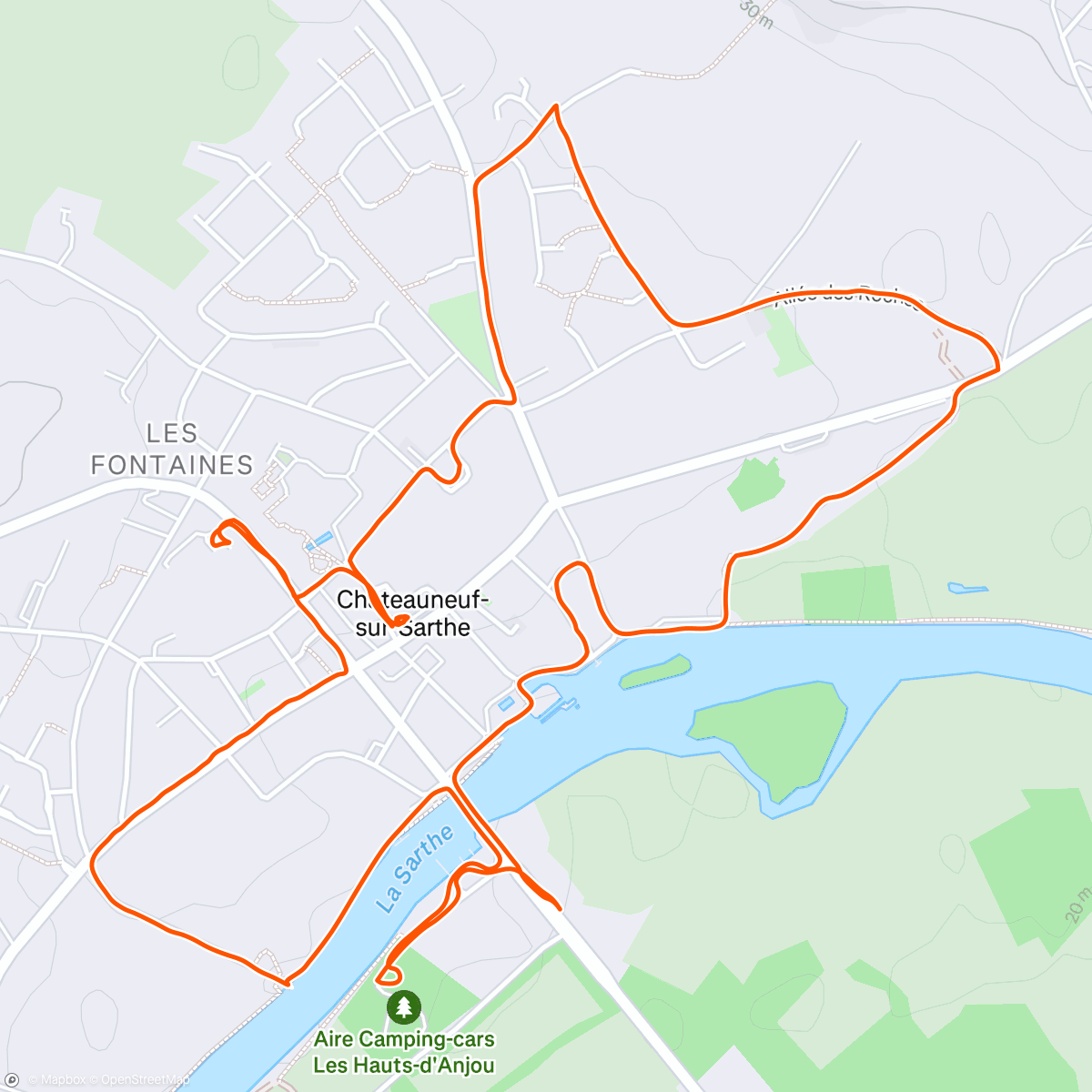 Map of the activity, Marche dans l'après-midi avec sas