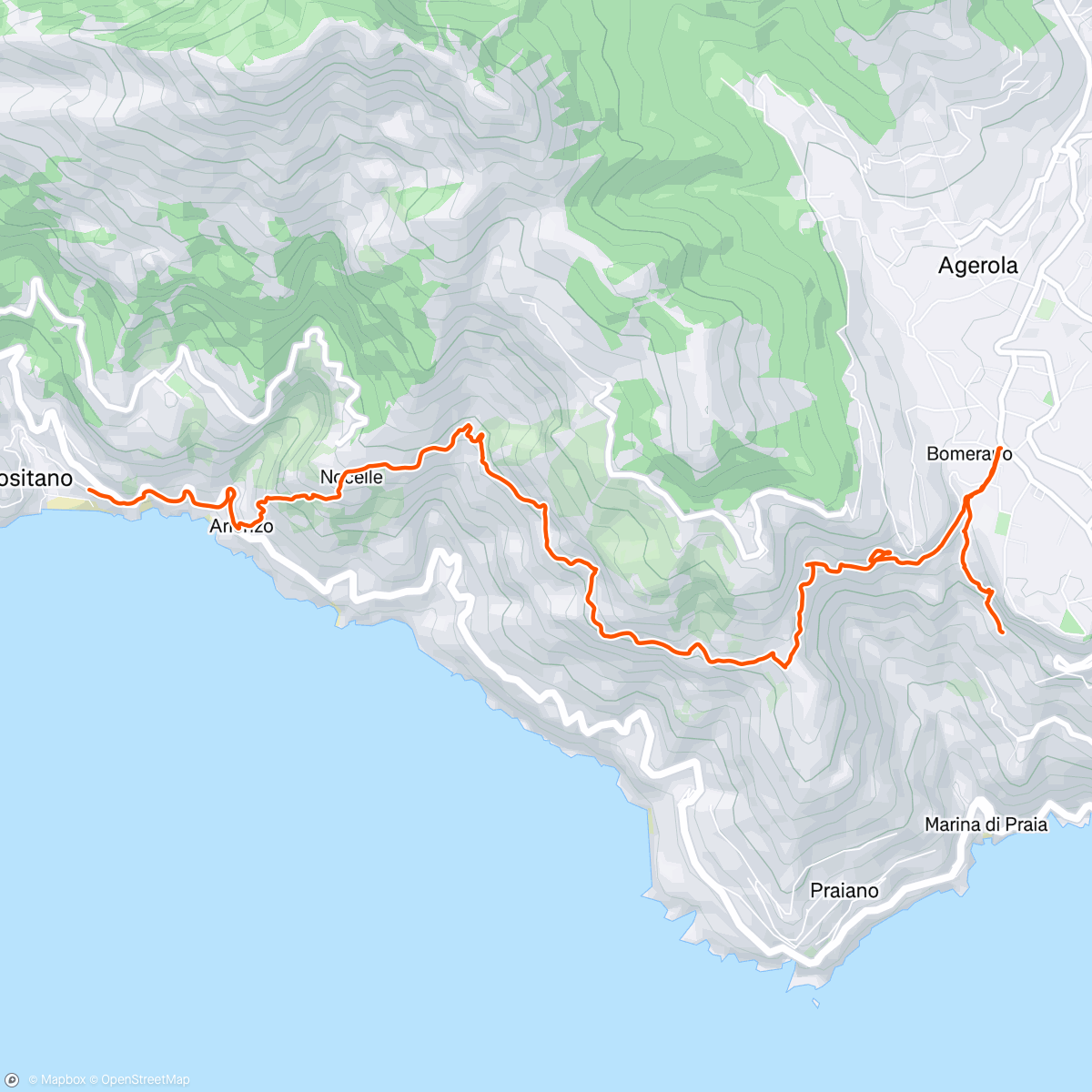 Mapa de la actividad, Sentiero degli dei