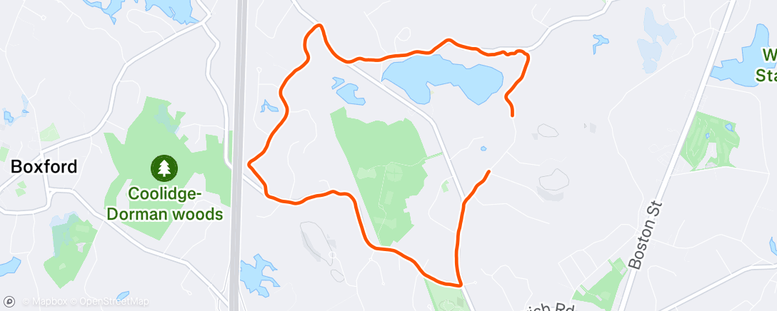 Map of the activity, Afternoon Run