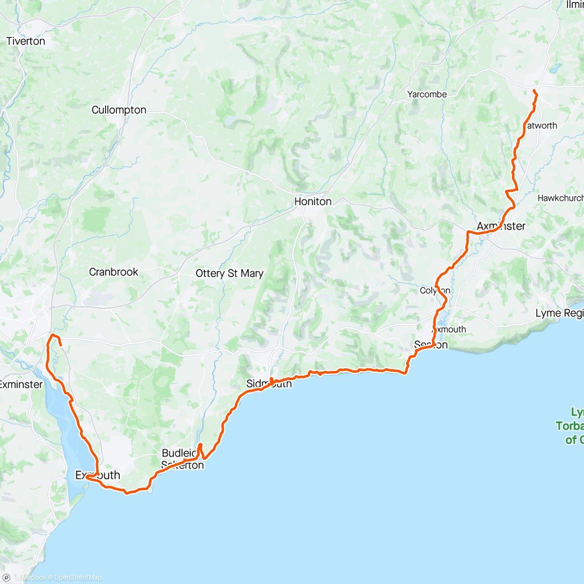 Map of the activity, The Coreus Foundation - 50 mile charity walk